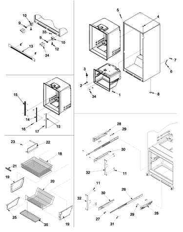 Interior cabinet & freezer shelving