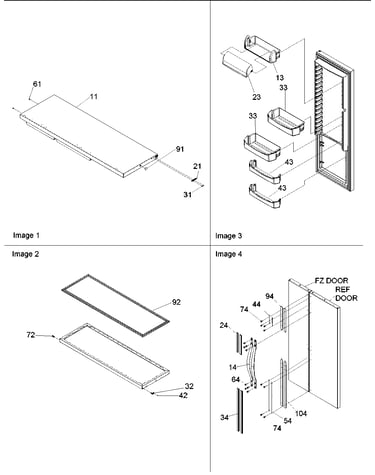 Refrigerator door & door trim and handle