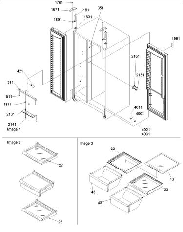 Lights, hinges, shelving
