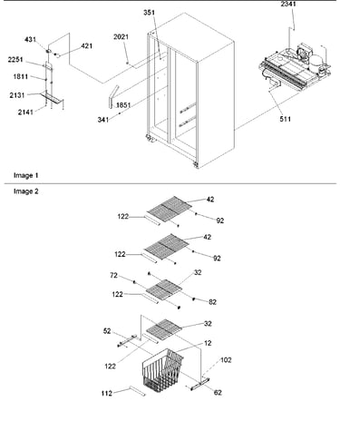 Freezer shelves and lights