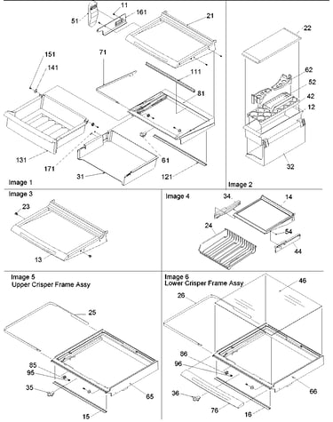 Deli, shelves & crisper assy