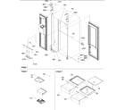 Amana ARS2365AW-PARS2365AW0 lights, hinges & shelving diagram