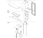 Amana DRS2662AW refrigerator door, trim & handles diagram