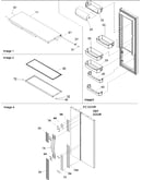 Refrigerator door, trim & handles