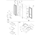 Amana ARS2304AW-PARS2304AW0 lights, hinges, shelving diagram