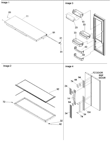 Refr. door, trim & handles