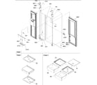 Amana DRS2662AC lights, hinges & shelving diagram