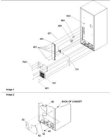 Cabinet back & water valve