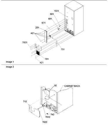Cabinet back & water valve