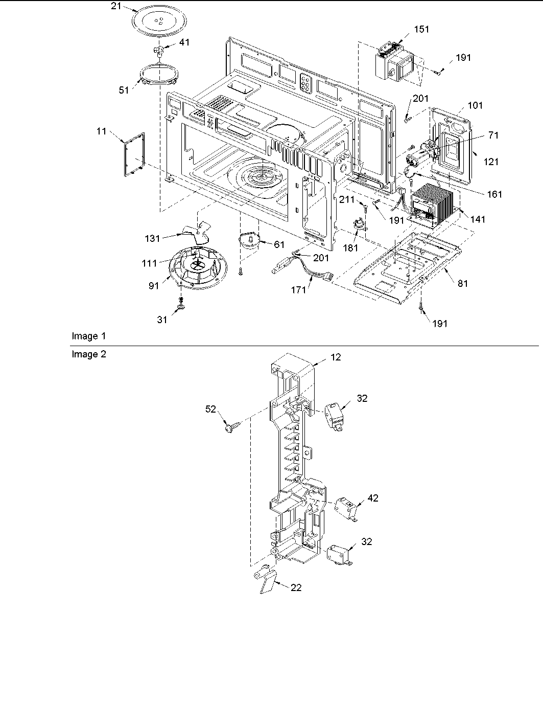 MAGNETRON, TRANSFORMER & LATCH