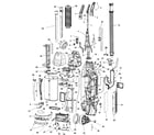 Hoover U6607-900 motor, handle, hose, baghousing diagram