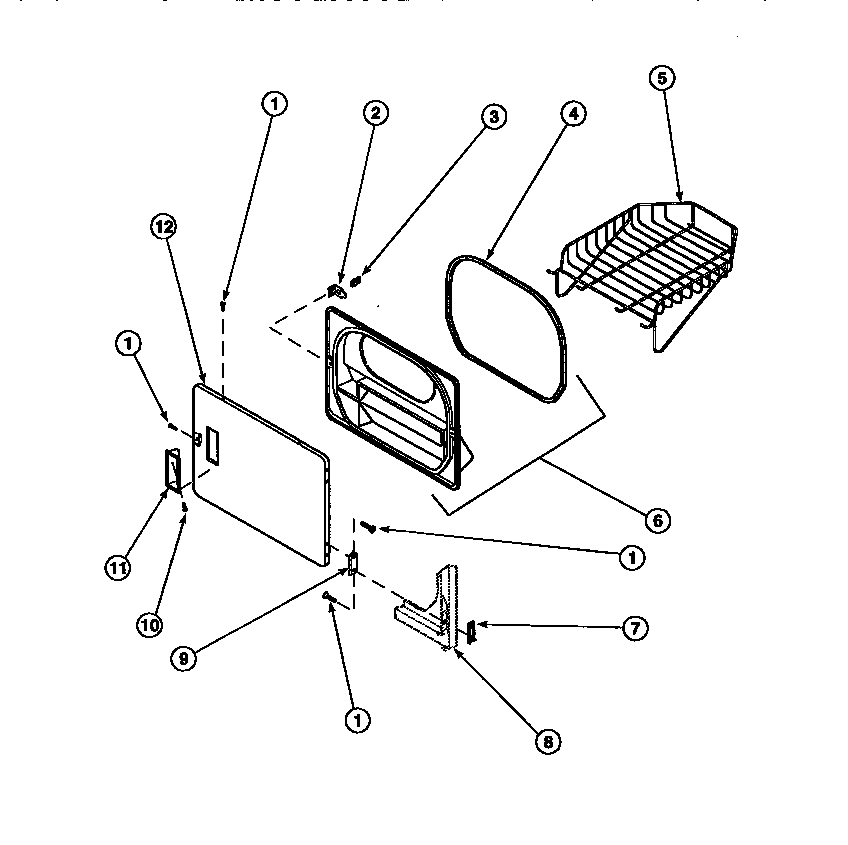 Loading door with drying rack