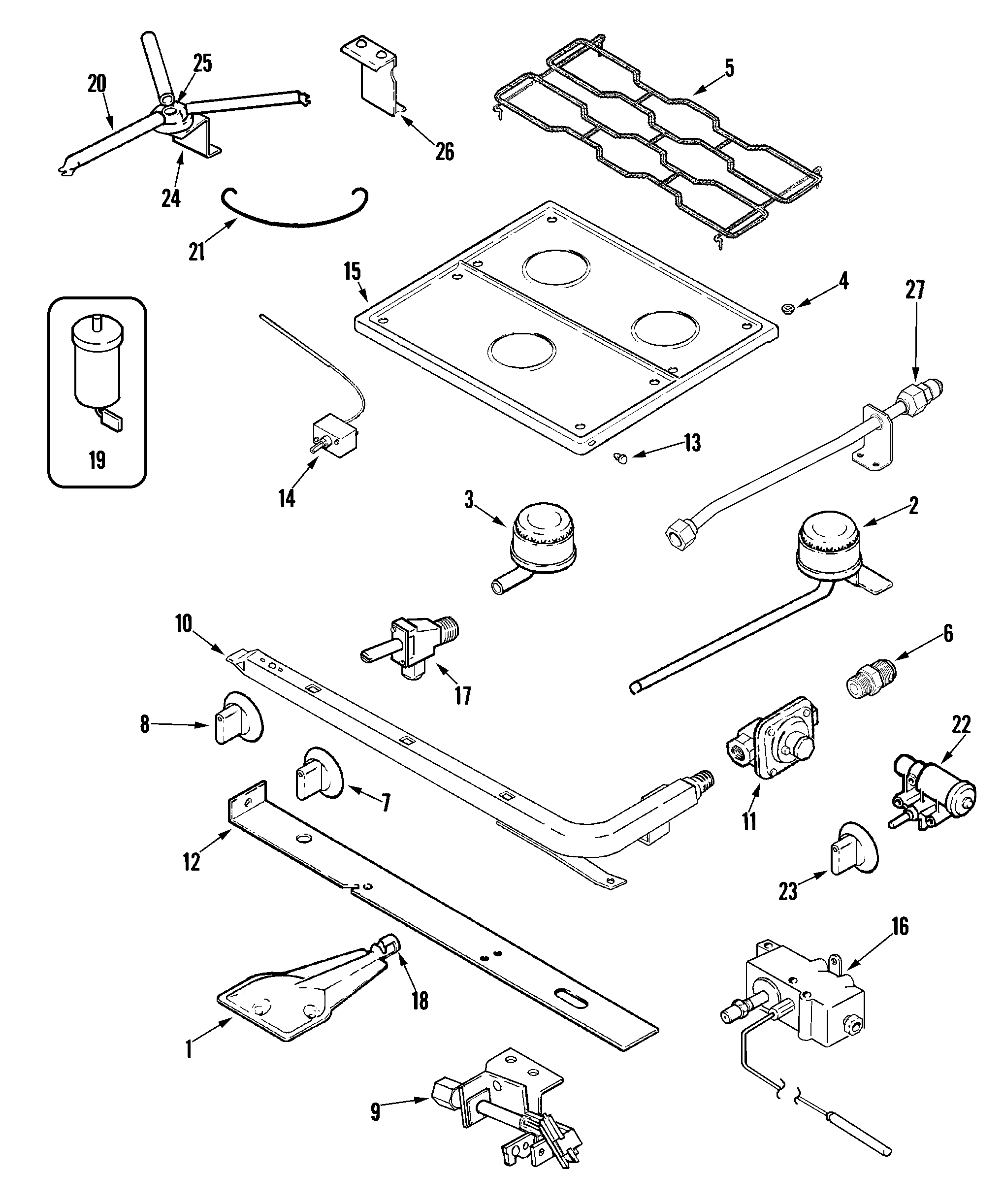 Top & gas controls