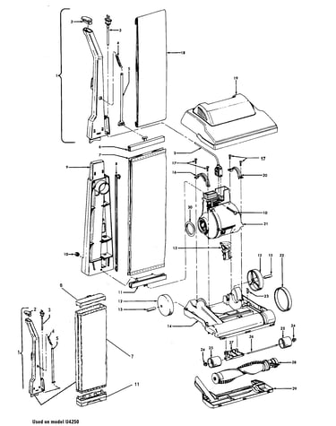 Motor, handle, mainbody, outerbag, hood