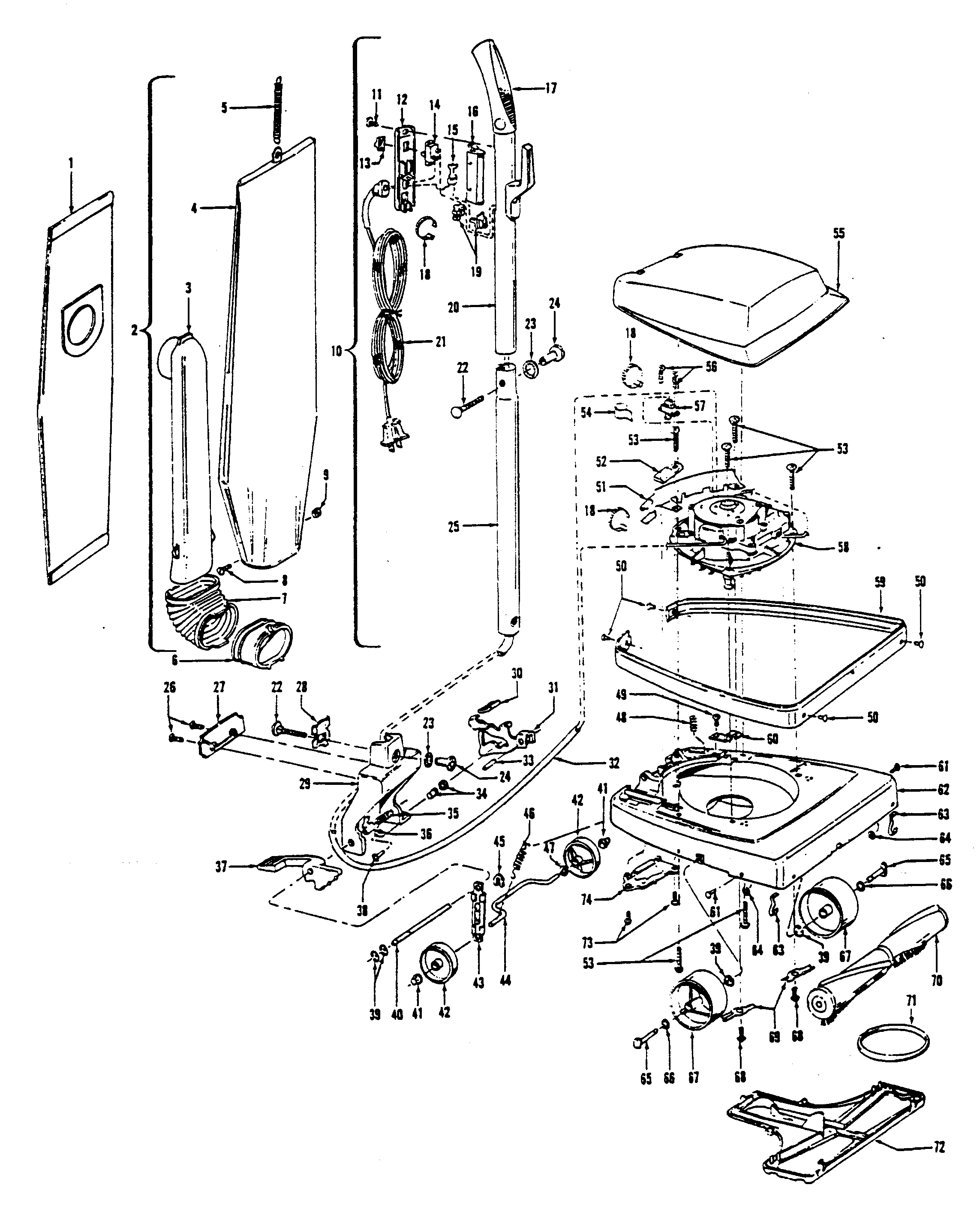 Mainbody, handle, outerbag