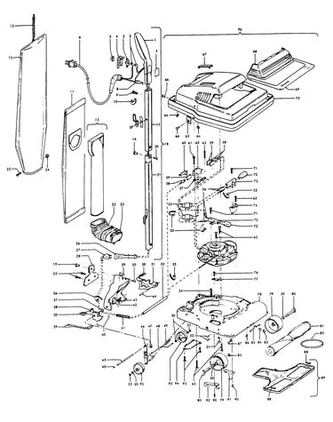 Handle, mainbody, baghousing, hood