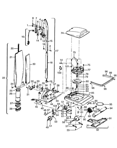 Handle, mainbody, hood