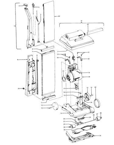 Motor, handle, mainbody, outerbag, hood