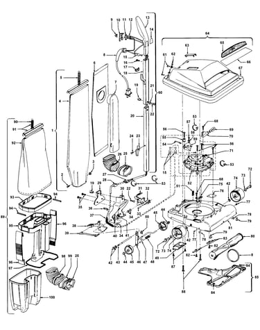 Handle, mainbody, outerbag, hood