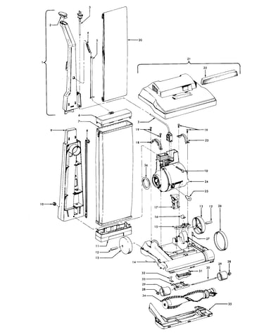 Handle, mainbody, outerbag, hood