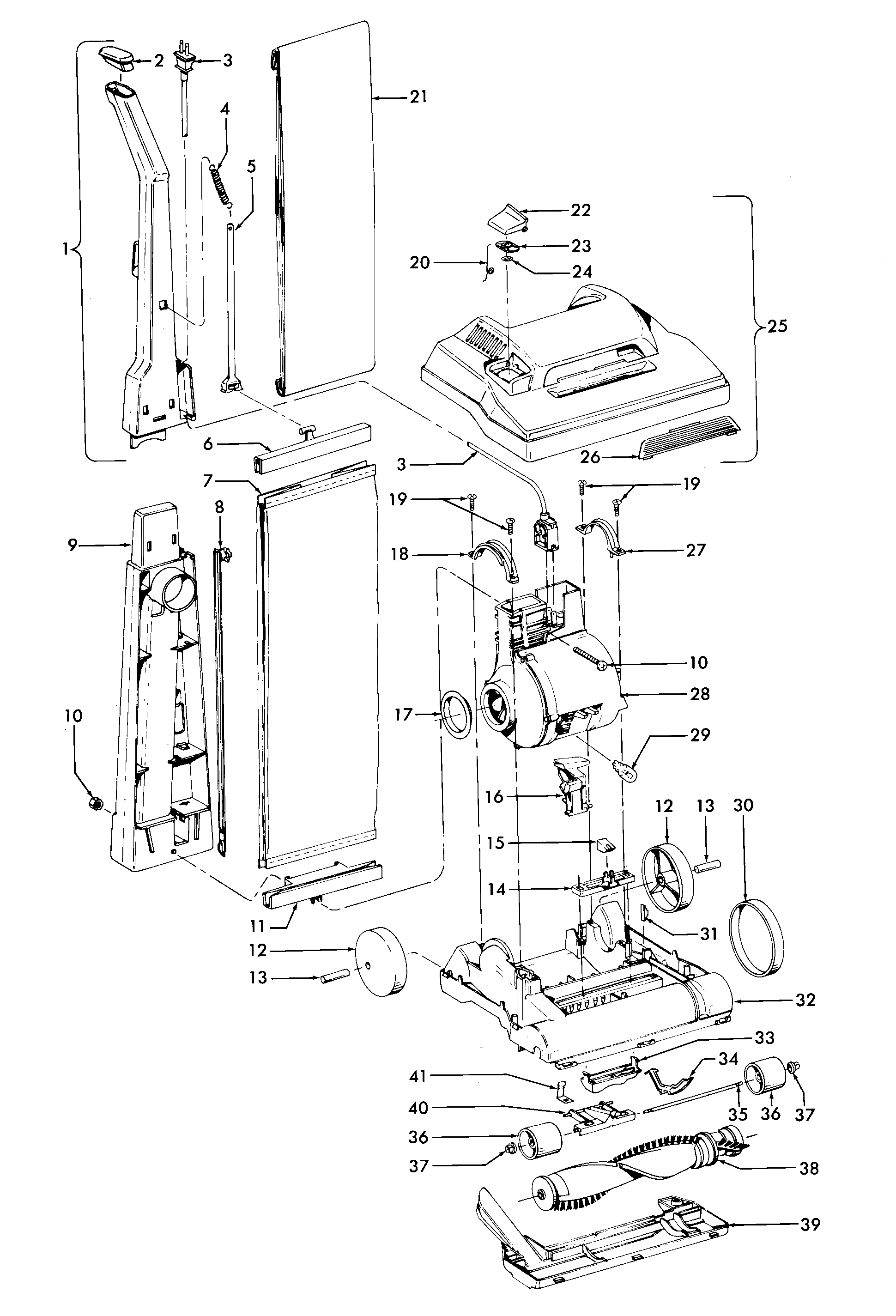 Handle, mainbody, outerbag, hood