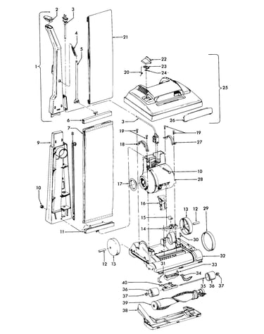 Motor, handle, mainbody, outerbag, hood