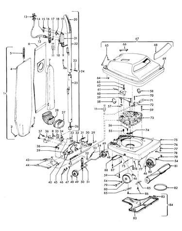 Agitator, handle, mainbody, outerbag
