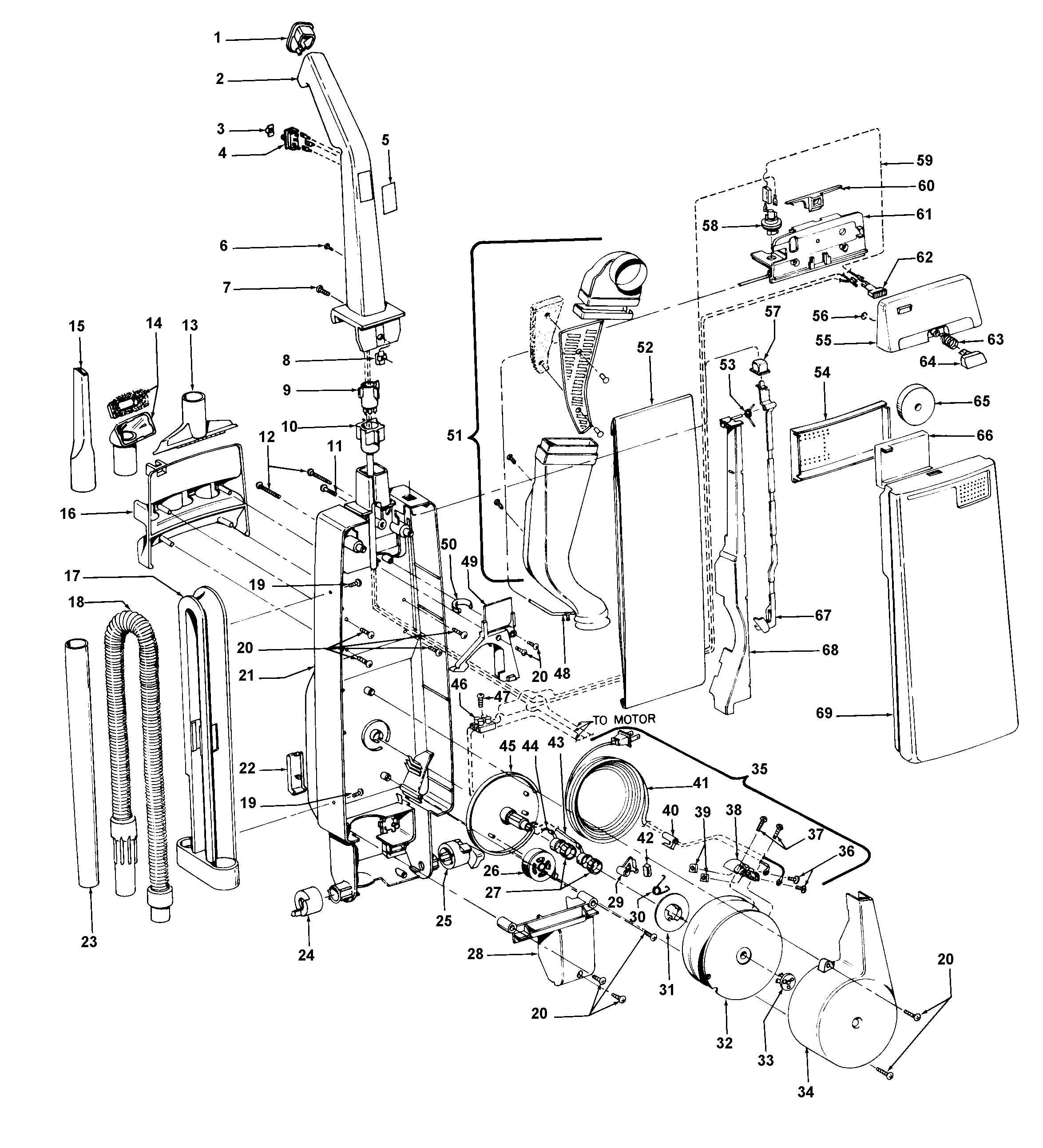 Agitator, motor, handle, mainbody