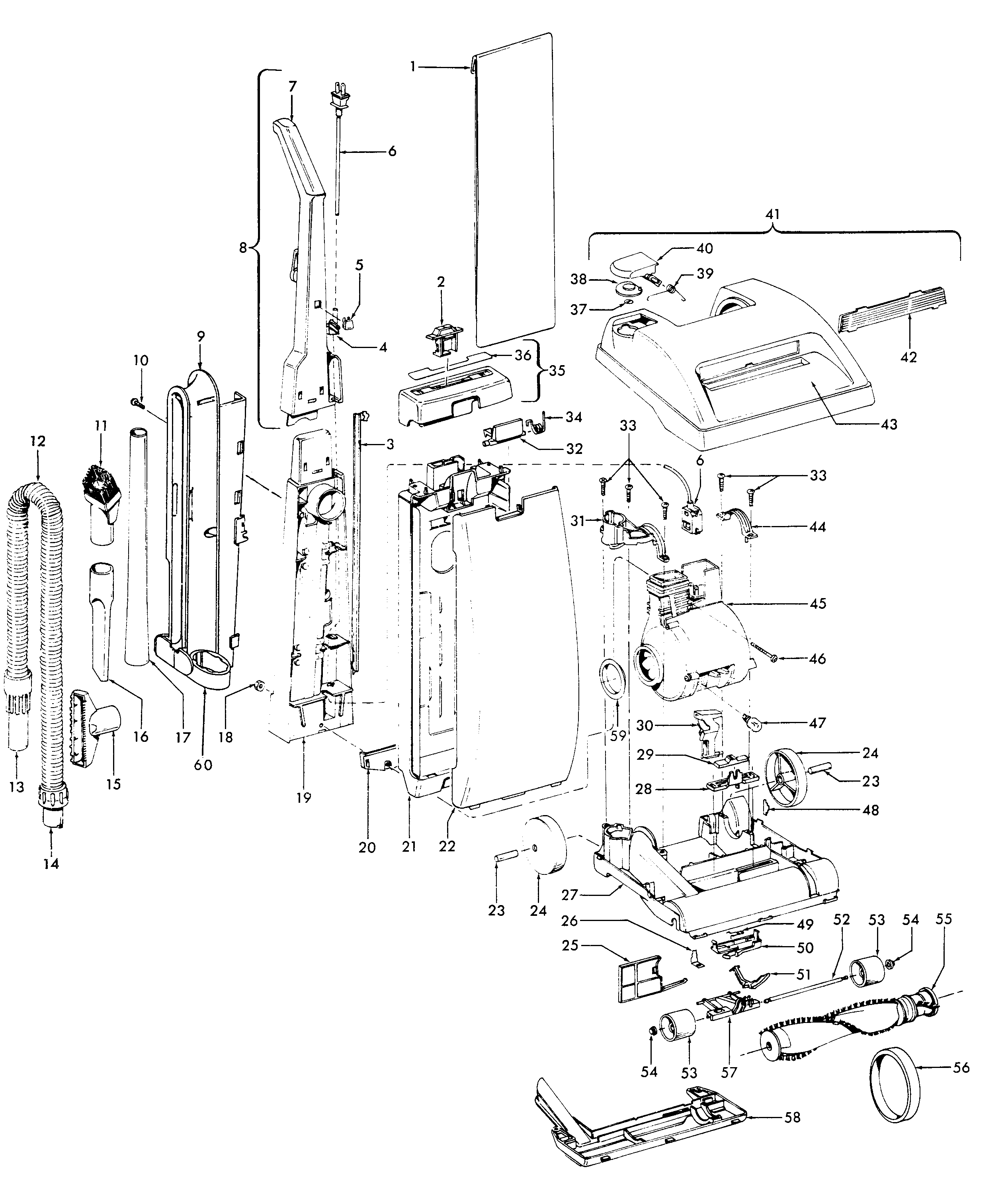 Mainbody, handle, outerbag