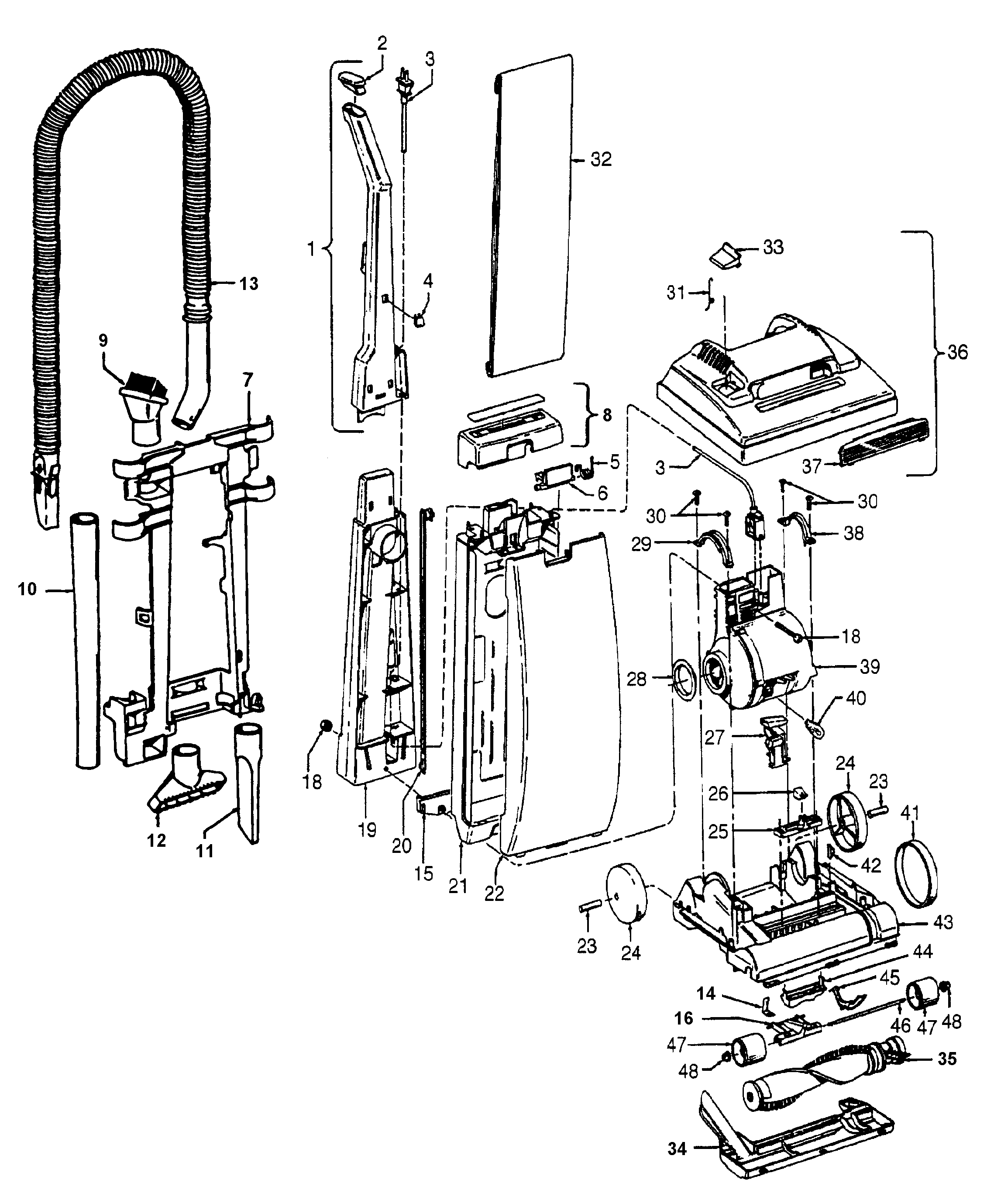 Mainbody, handle, outerbag