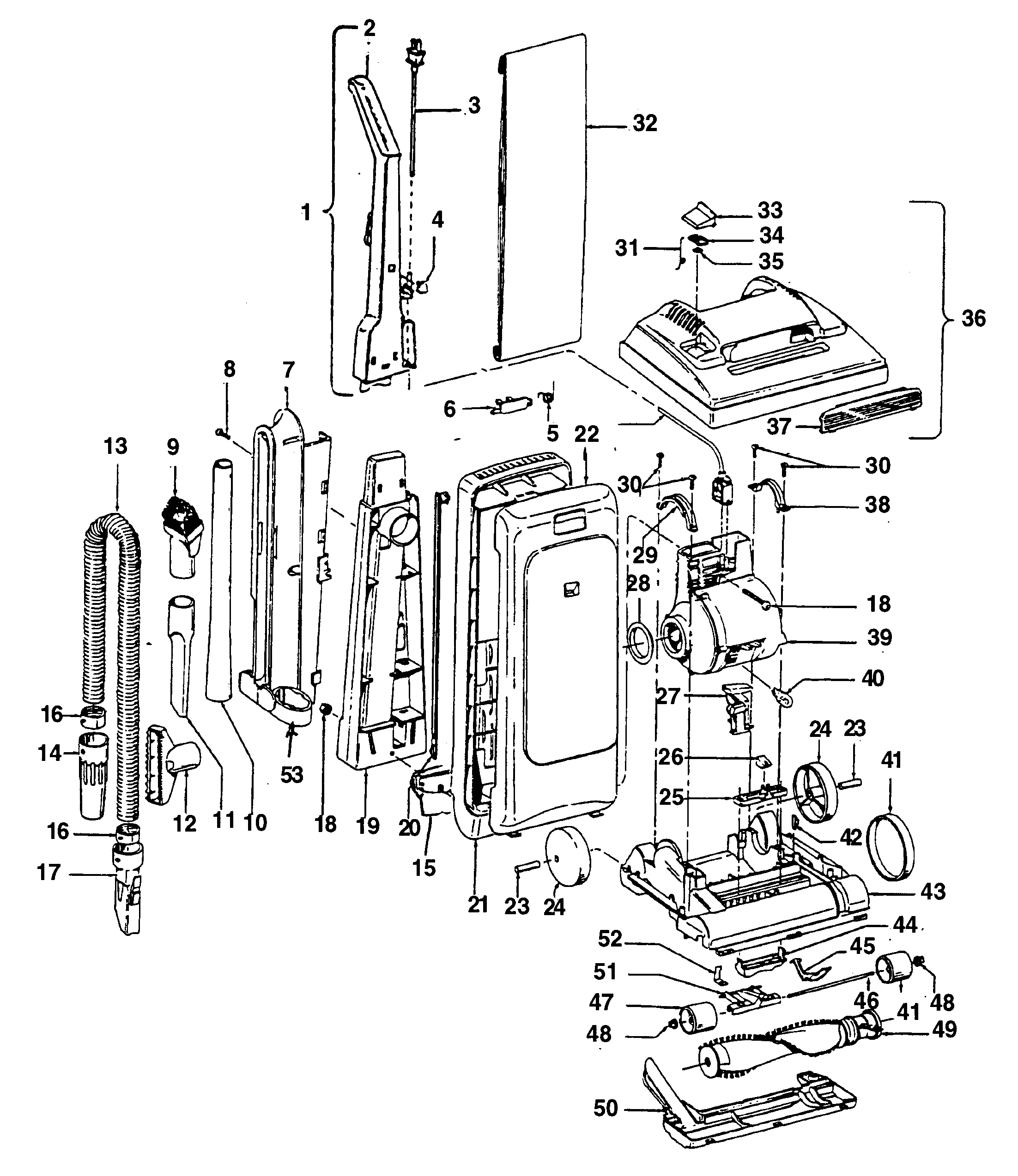 Mainbody, handle, outerbag