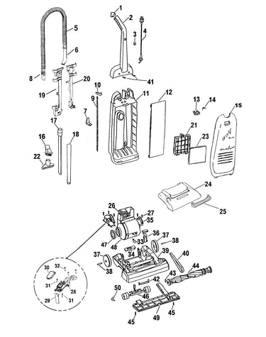 Motor, handle, mainbody, hood