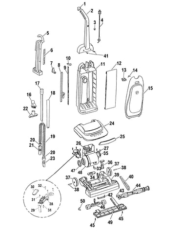 Mainbody, handle, outerbag