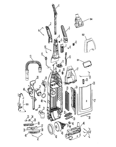 Motor, handle, hose, baghousing
