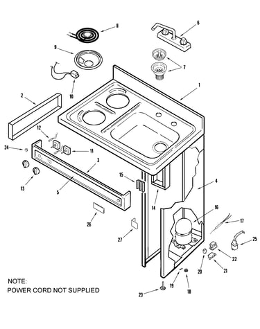 Cook top/sink/machine compt.