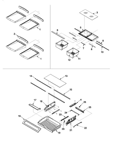 Refrigerator shelving