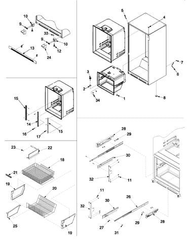 Interior cabinet & freezer shelving