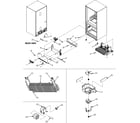 Maytag PBF2253HEQ evaporator area & rollers diagram