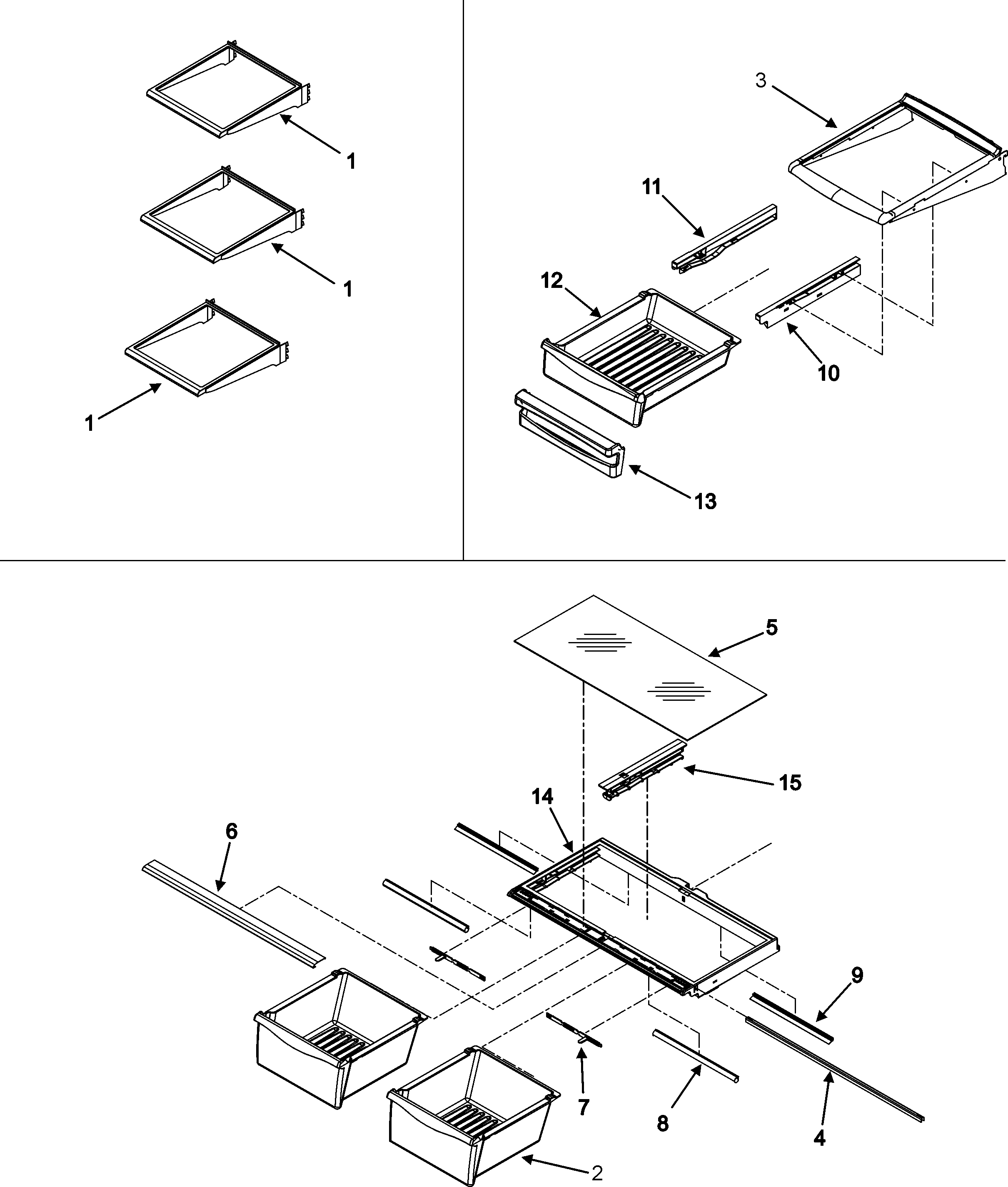 Refrigerator shelves