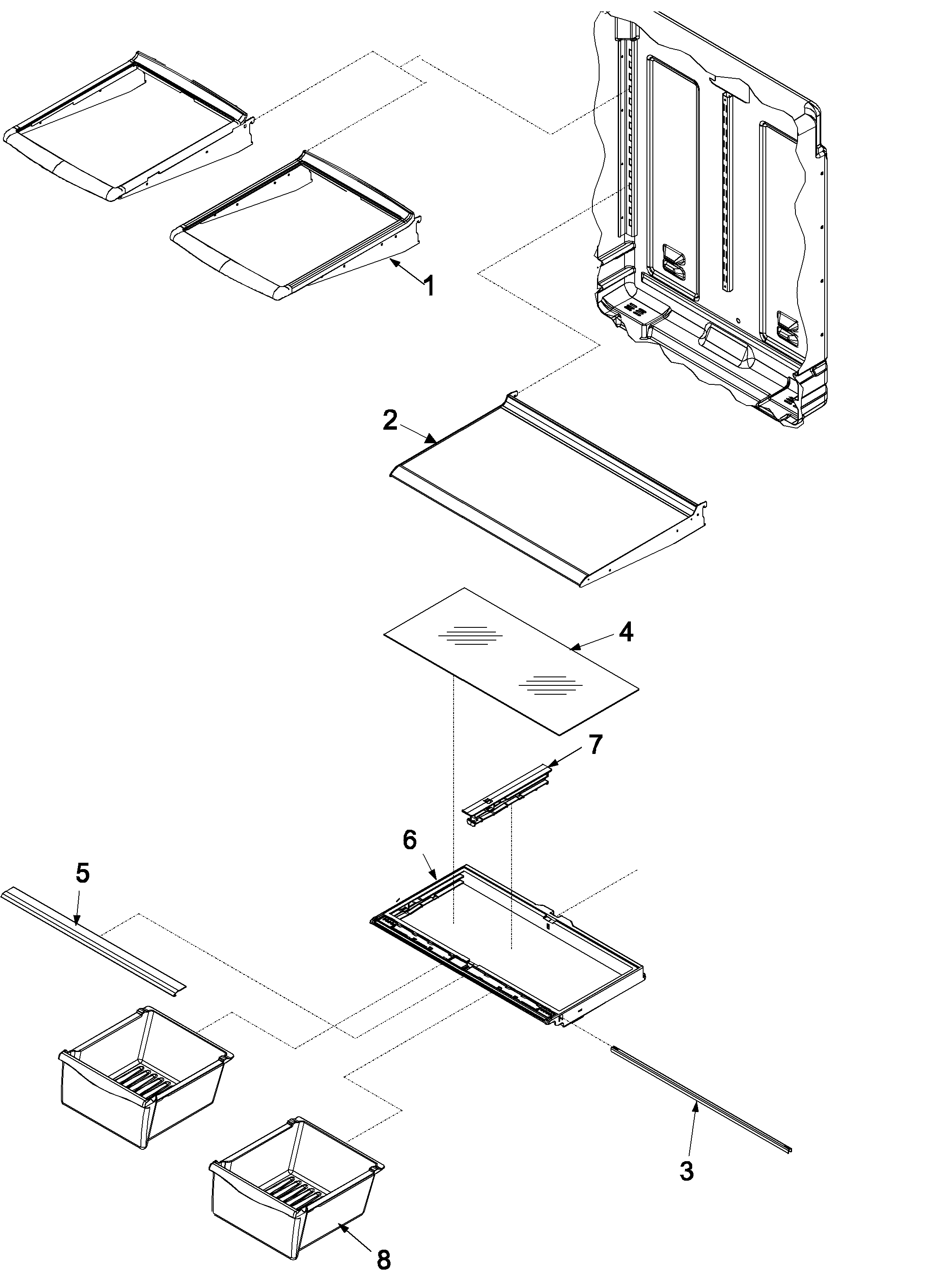 Refrigerator shelving
