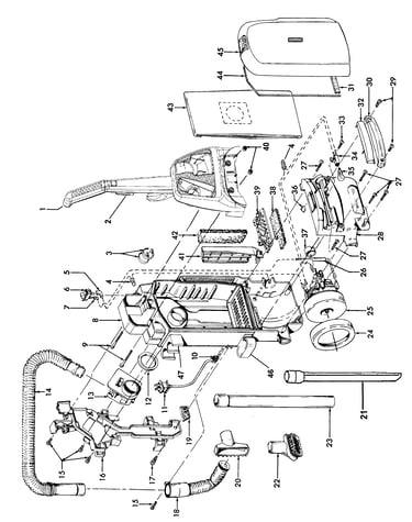 Motor, cleaningtools, handle, outerbag