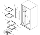 Crosley CS26G9DQ refrigerator shelves diagram