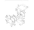 Maytag SDE5401AYW door & front, access & top panel diagram