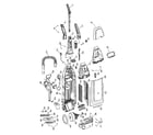 Hoover U6450900 motor, cleaningtools, handle, outerbag diagram