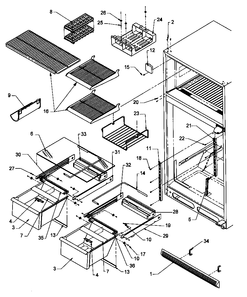 Cabinet shelving