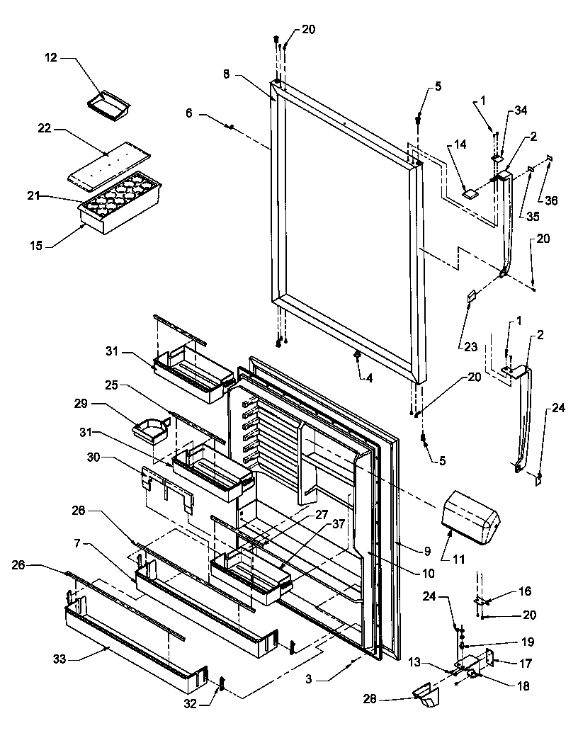 Ref door assy