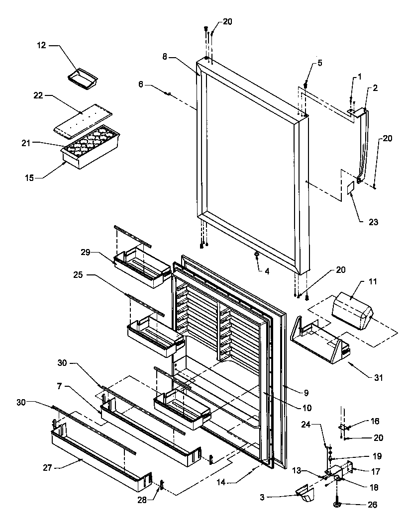 Ref door assy