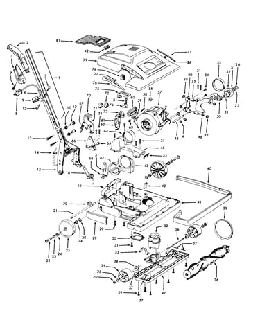 Handle, mainbody, hood, switch