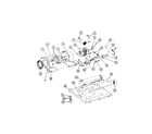 Maytag DE7500 motor, blower, base frame & thermostats diagram