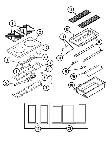 Top assembly/gas controls